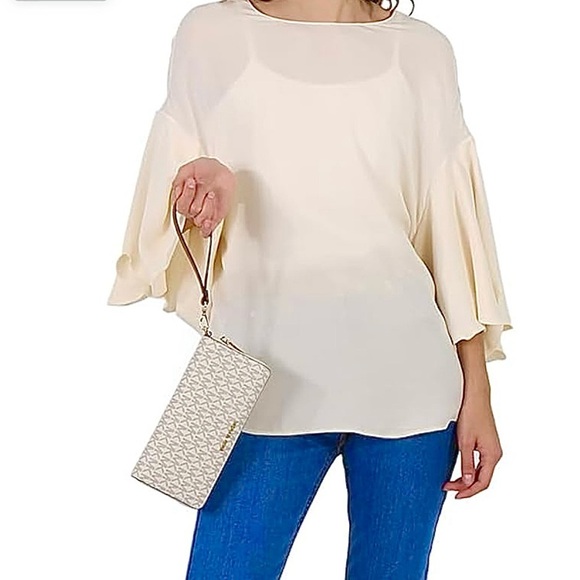 LARGE WALLET Michael Kors Wallet Wristlet logo clutch continental monogram bag - Picture 3 of 17